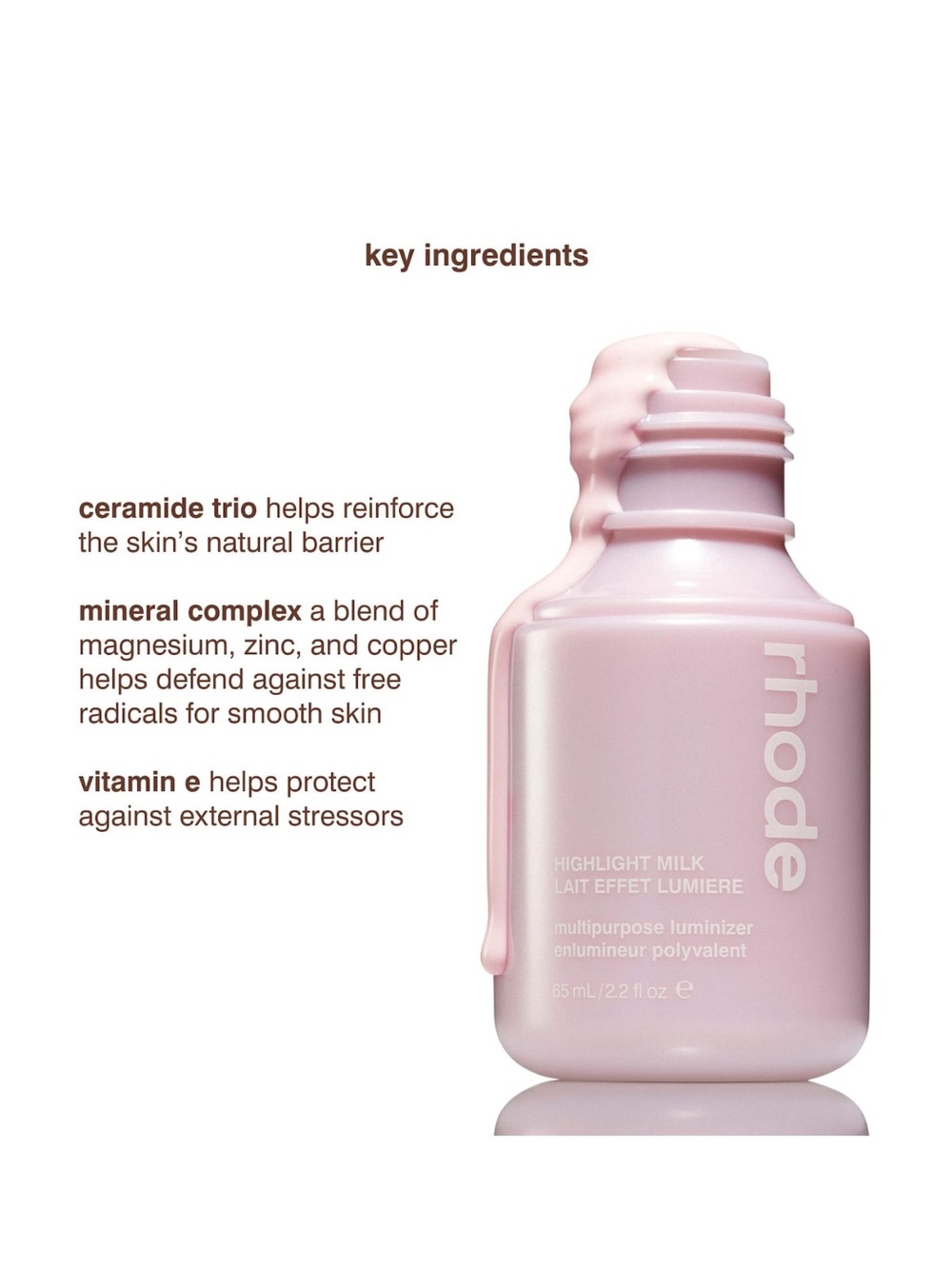 New RHODE highlight milk in shade 01 Pearly Pink 🐚 - Picture 3 of 5